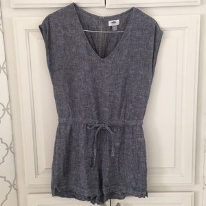 Denim chambray romper